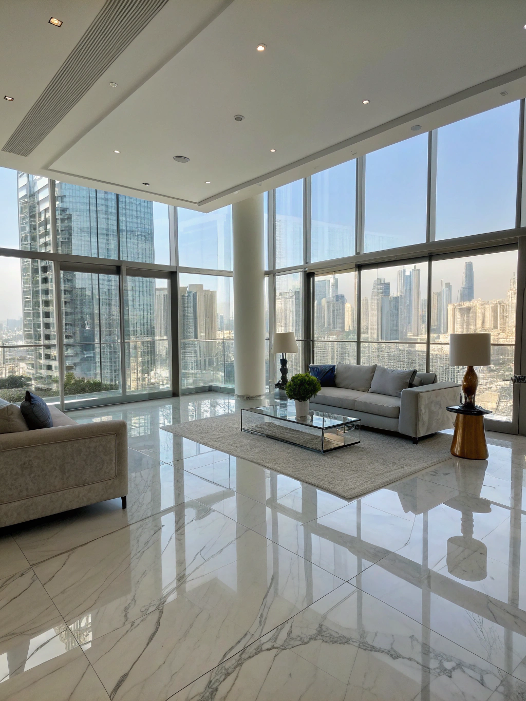 Professional cleaning service in a luxury Dubai villa